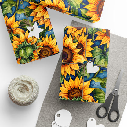 Vibrant Sunflower Patterned Wrapping Papers