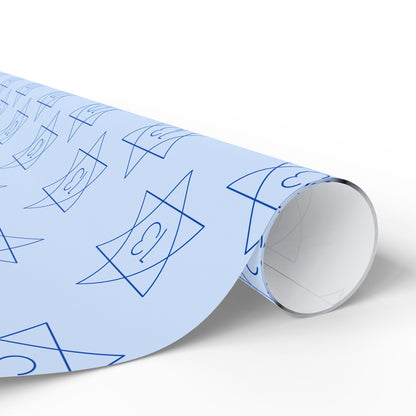 Charming Blue Star Wrapping Paper