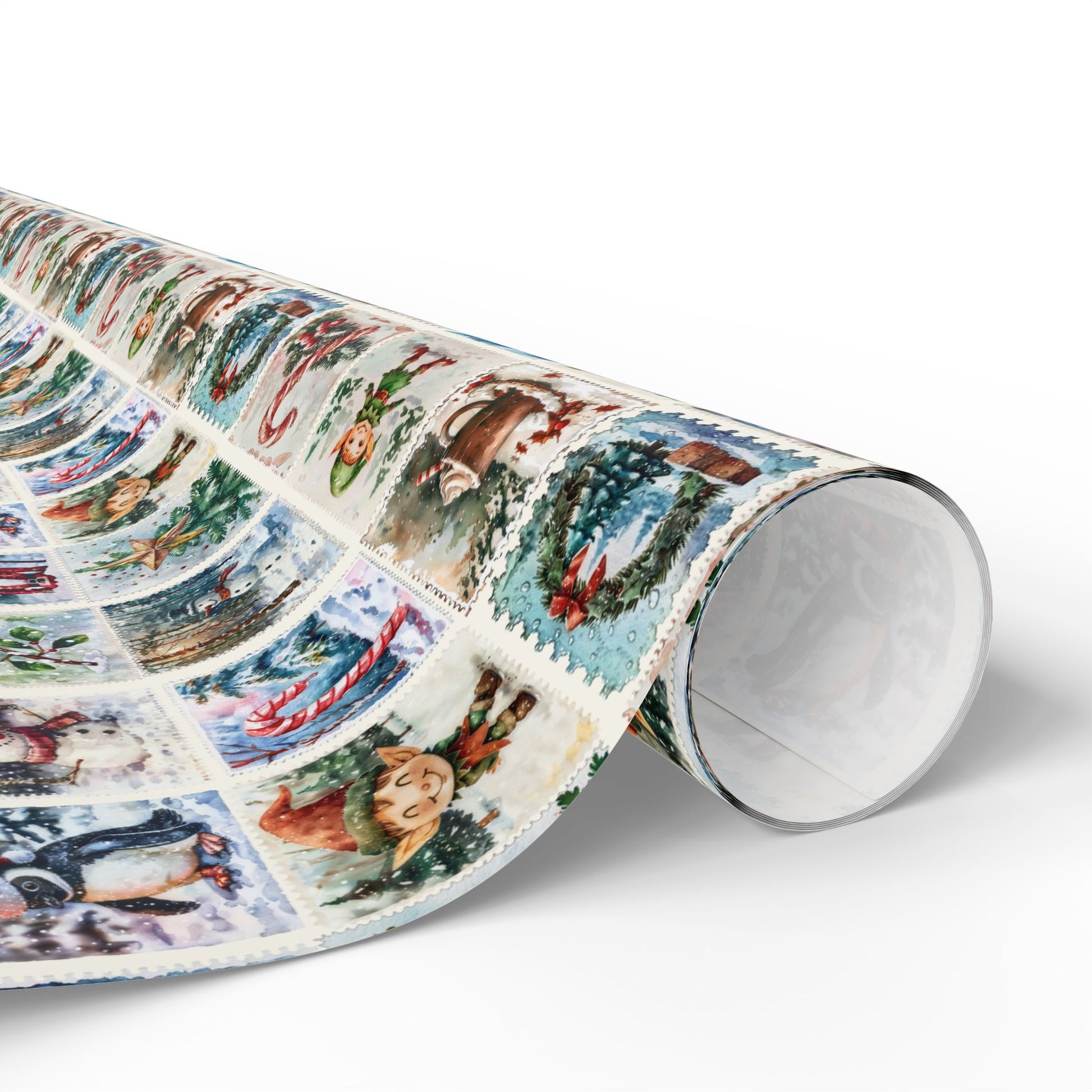 Sealed with a Sleigh – Vintage Christmas Stamps Wrapping Paper