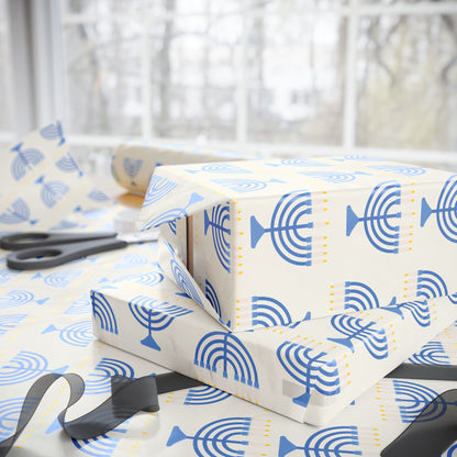 Hanukkah Menorah Wrapping Paper
