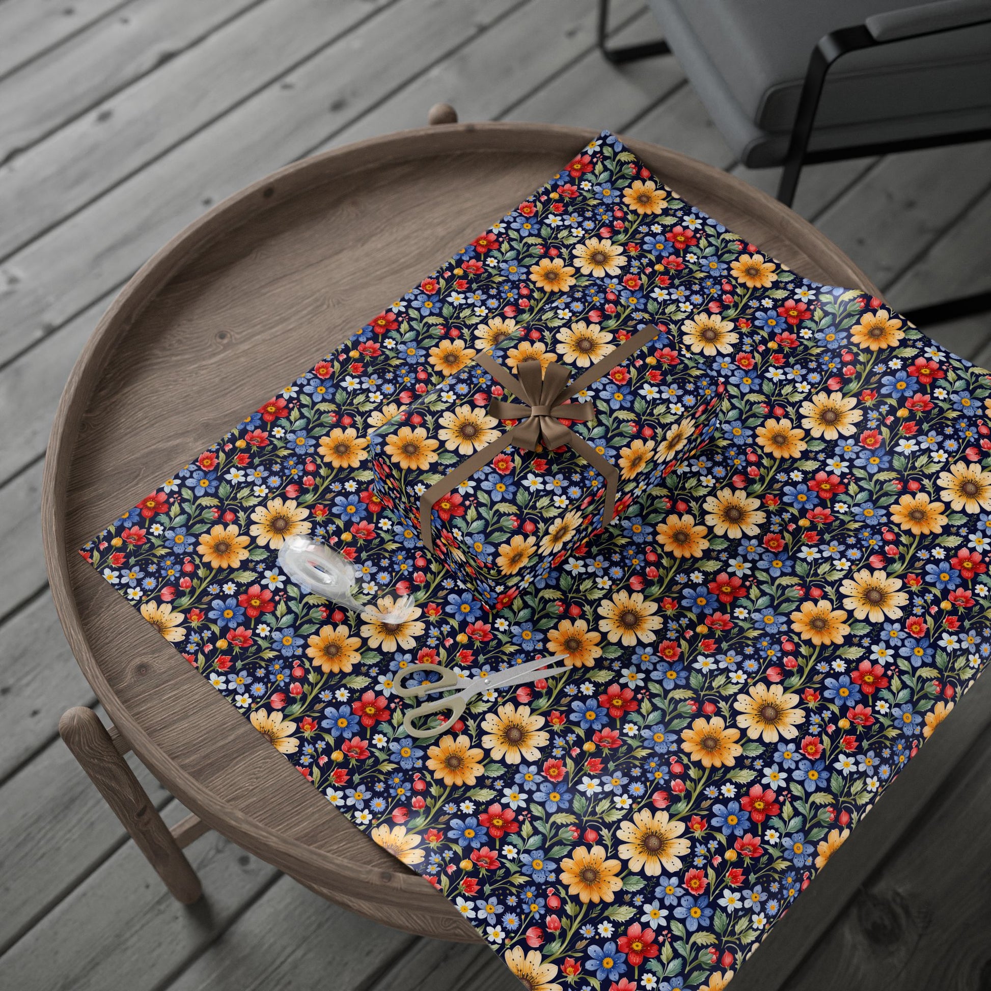 Colorful Floral on Black Background