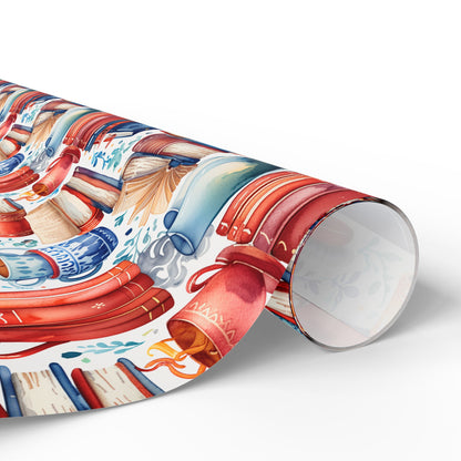 Book Lover Blue Wrapping Papers