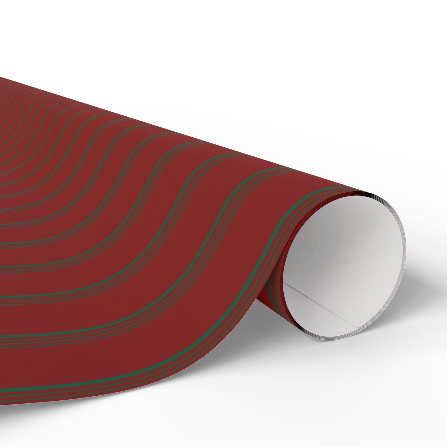 Elegant Red and Green Striped Holiday Wrapping Paper