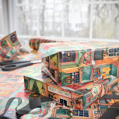 Festive Village Frenzy – Christmas Town Wrapping Paper