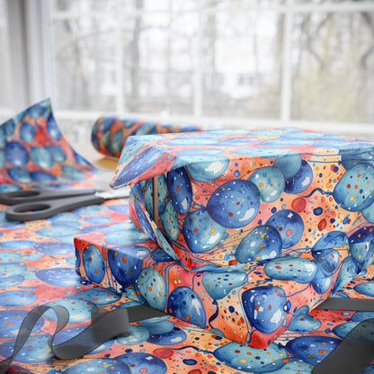 Colorful Blue and Orange Balloon Gift Wrapping Paper