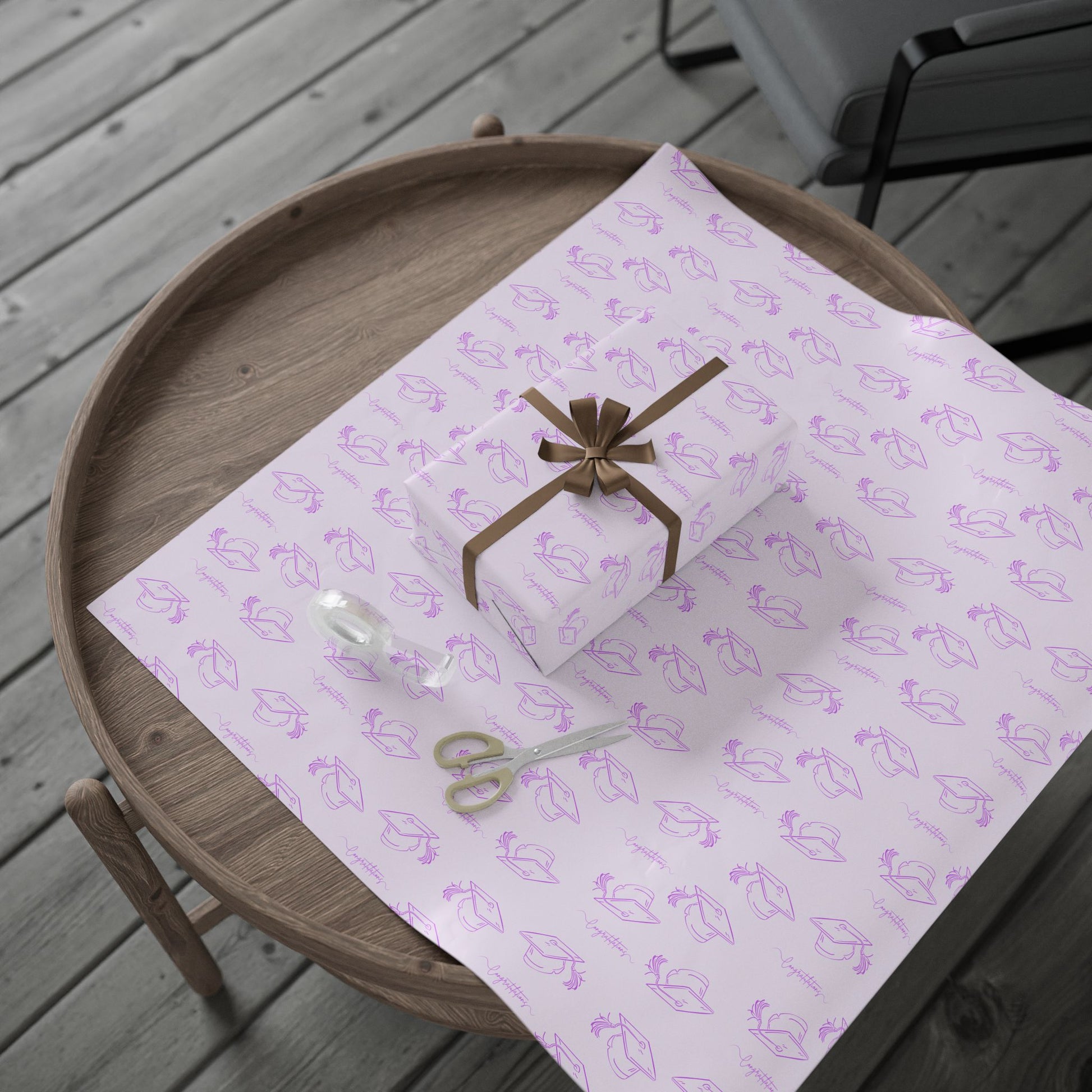 Purple Congratulations Wrapping Papers for Graduates