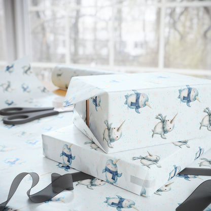 Narwhal Nuzzles – Arctic Cuteness Wrapping Paper