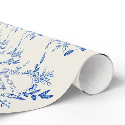 Elegant Floral Mazel Tov Bat Mitzvah Wrapping Paper
