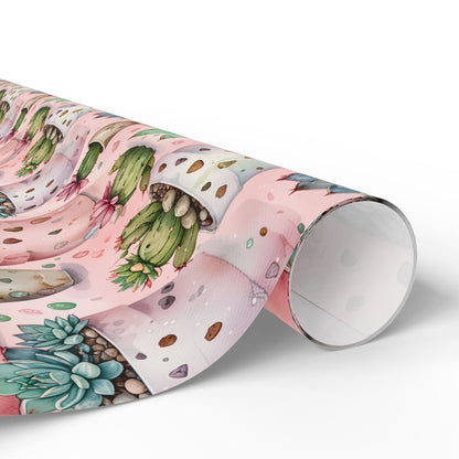 Pink Succulent Plant Gift Wrap