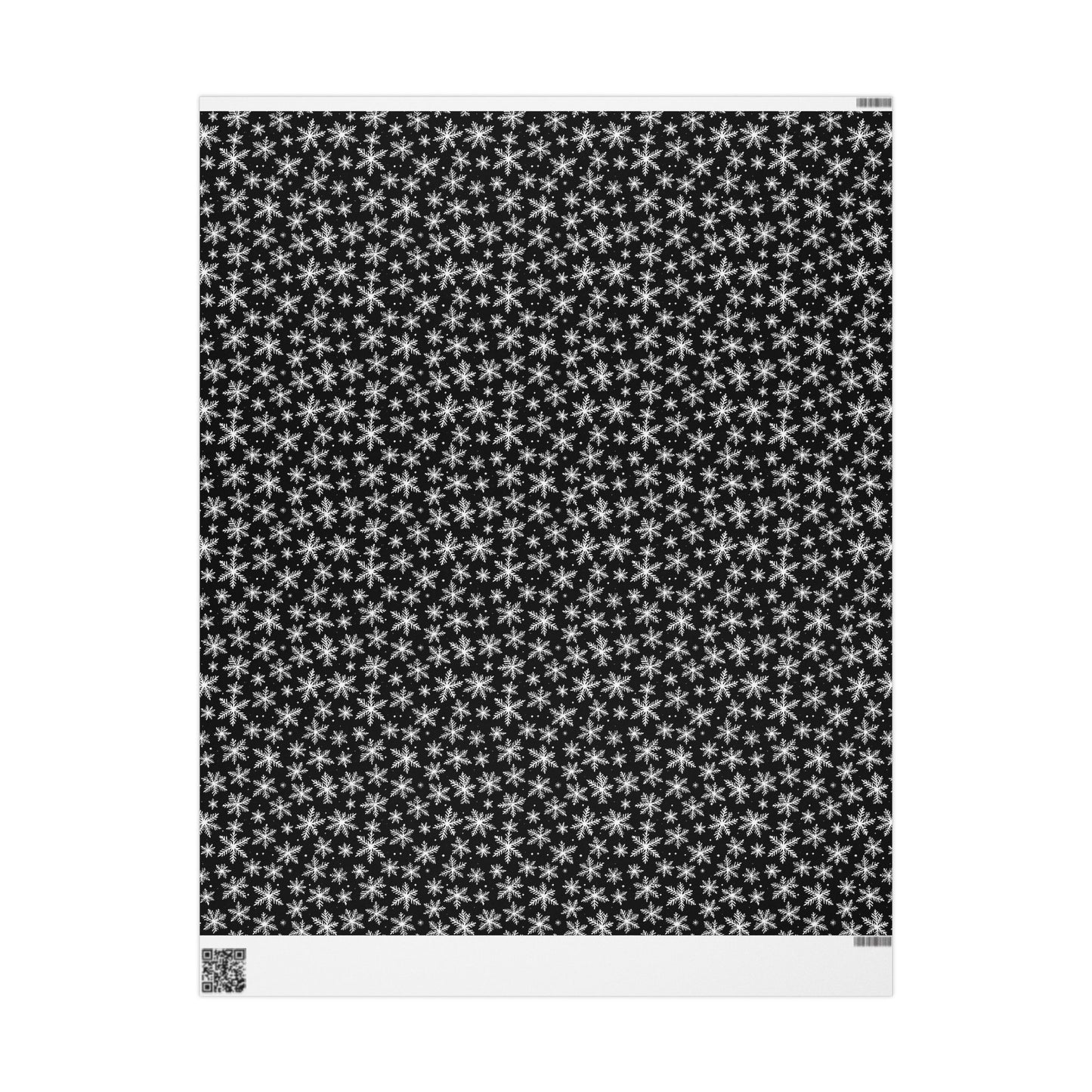 Midnight Flurries – Black & White Snowflake Wrapping Paper