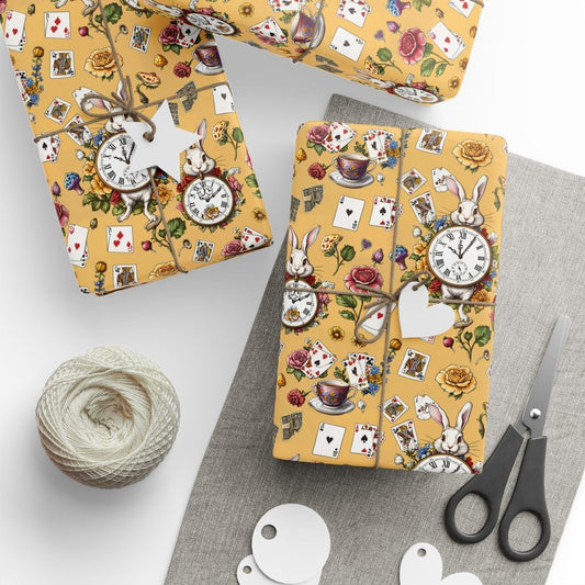 Enchanting Tea Party Gift Wrap in yellow