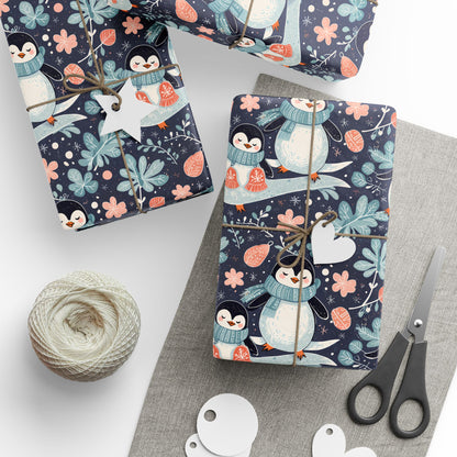 Penguin Dreams & Snowy Schemes – Soft Winter Wrapping Paper