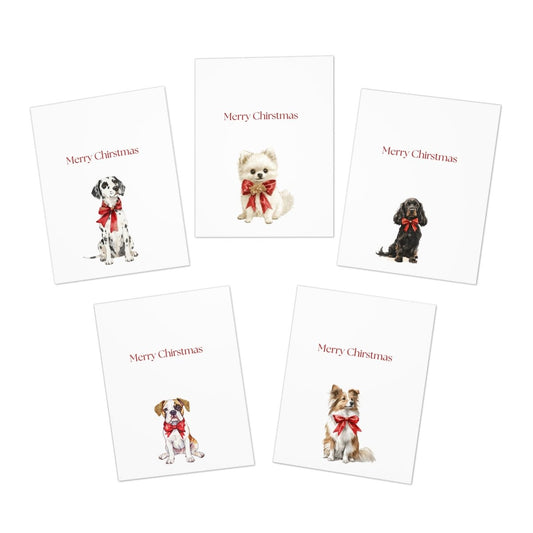 Funny Christmas (Dogs - Set 3) Greeting Card Pack | Set of 5 Holiday Cards | Cute & Cheeky Christmas Cards