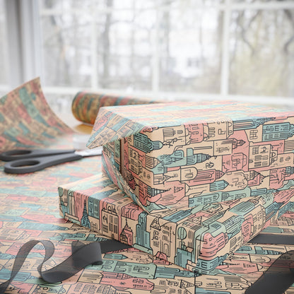 Abstract Cityscape Gift Wrap Paper