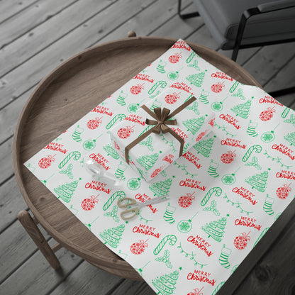 Doodle All the Way – Christmas Line Art Wrapping Paper