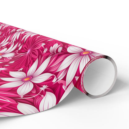 Pink and White Daisies Wrapping Paper