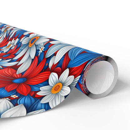 Red White Blue Daisy Floral Design