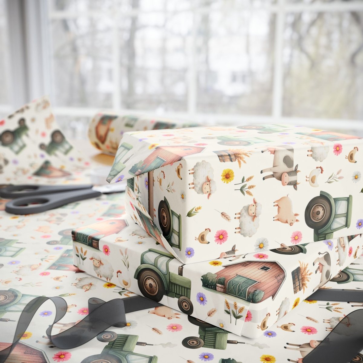 Cute Barnyard Gift Wrap