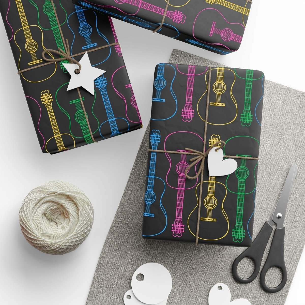 Wrapping Paper - Neon Guitar Design