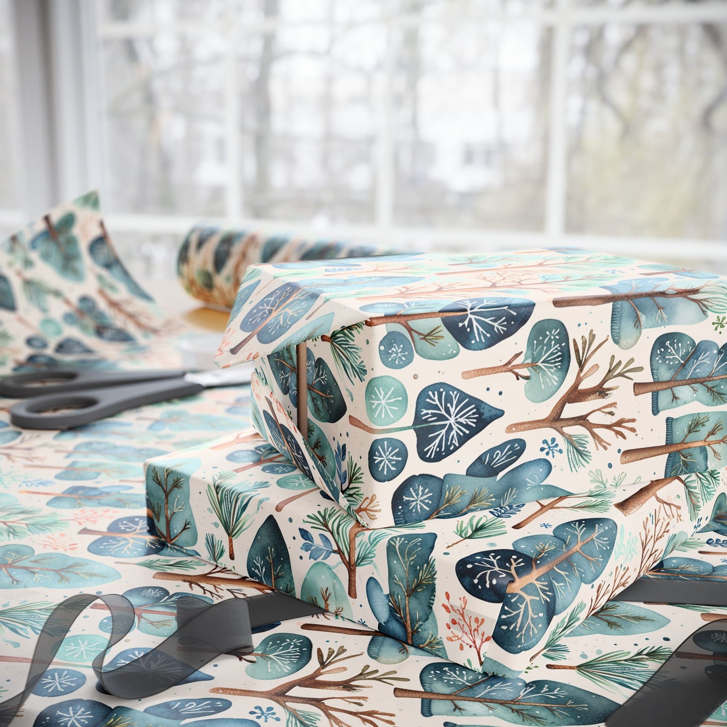 Abstract Tree Pattern Gift Wrap