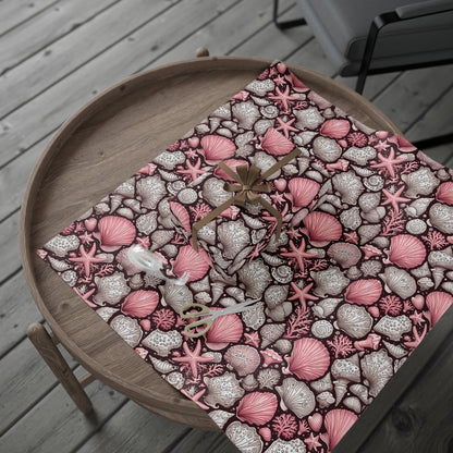 Pink Seashell Beach Theme Wrapping Paper