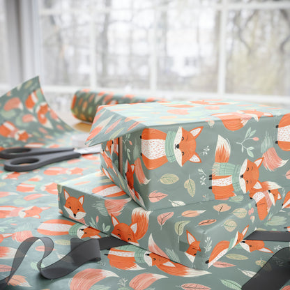 Foxy Frost – Cozy Winter Forest Wrapping Paper