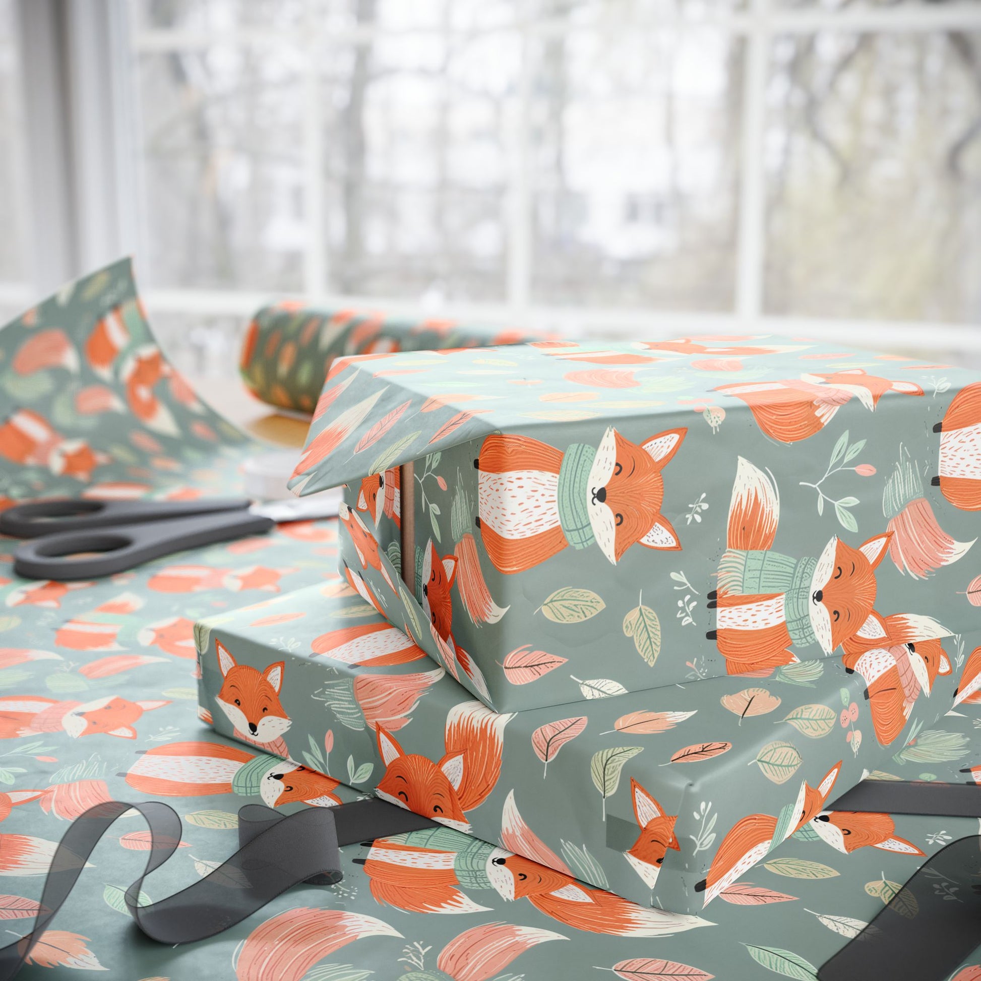 Foxy Frost – Cozy Winter Forest Wrapping Paper