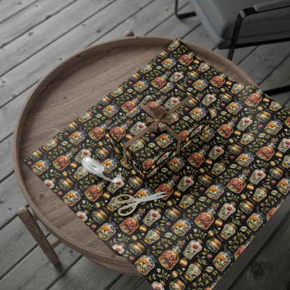 Wrapping Papers - Chic Apothecary Floral Vintage Glass Jar Pattern