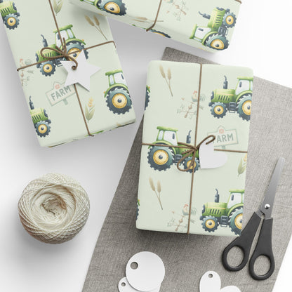 Green Tractor - Themed Wrapping Paper