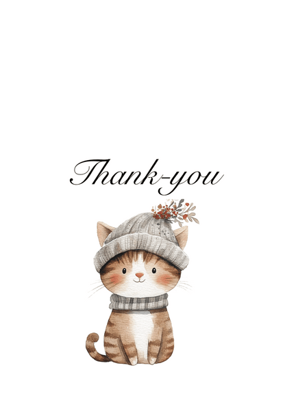 Cat Thank You Cards – 10 Pack | Blank Inside