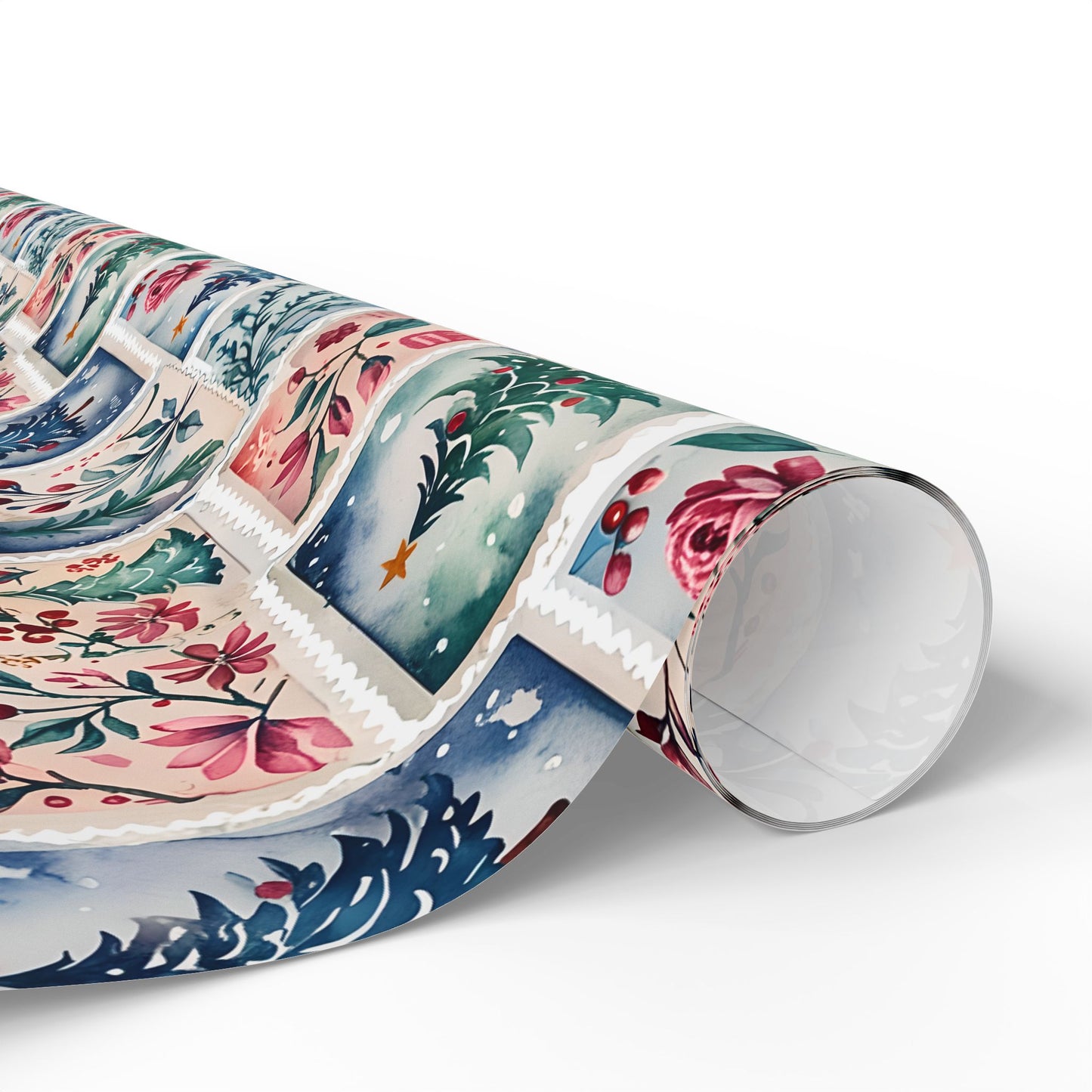 Flora & First - Class Festivities – Botanical Holiday Stamp Wrapping Paper