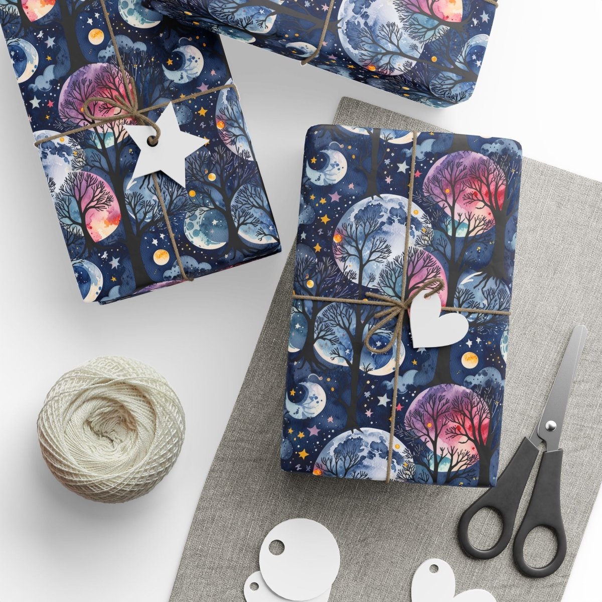 Celestial Universe Wrapping Paper - Cosmic Gift Wrap, Starry Night Packaging, Space Theme, Holiday Gift Wrap, Birthday Wrap