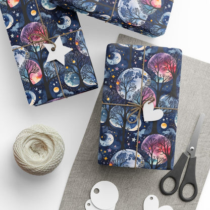 Celestial Universe Wrapping Paper - Cosmic Gift Wrap, Starry Night Packaging, Space Theme, Holiday Gift Wrap, Birthday Wrap