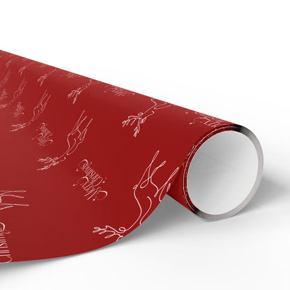Sleigh All Day – Minimalist Reindeer Christmas Wrapping Paper