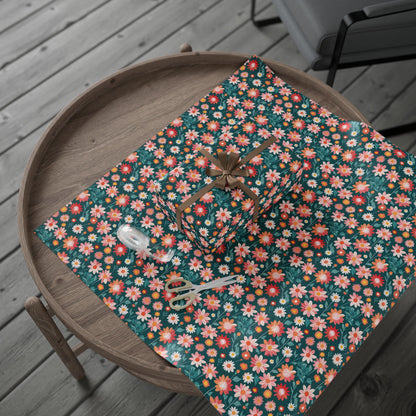 Pink & Peach Floral Wrapping Paper Roll