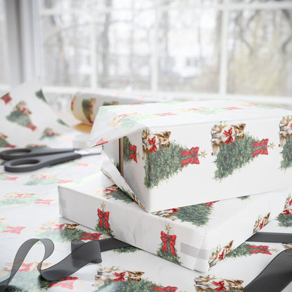 Christmas Wreath Wrapping Paper Roll — Festive Holiday Gift Wrap
