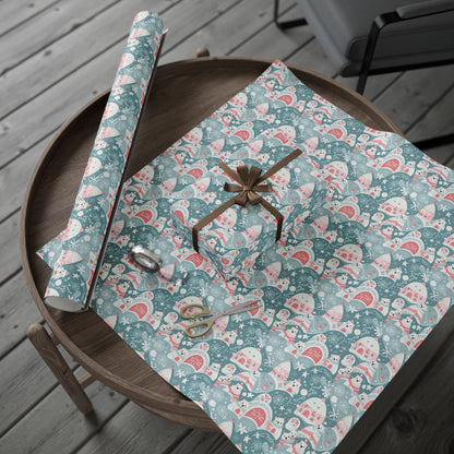 Icy Paws & Peppermint Igloos – Arctic Wonderland Wrapping Paper
