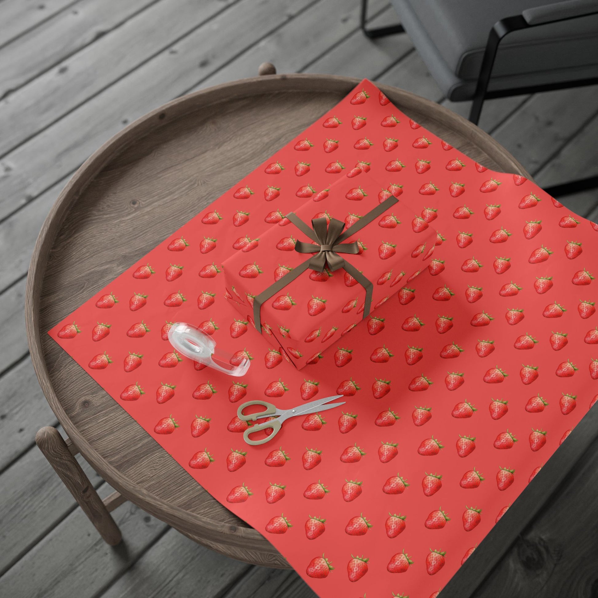 Red Strawberry Wrapping Paper