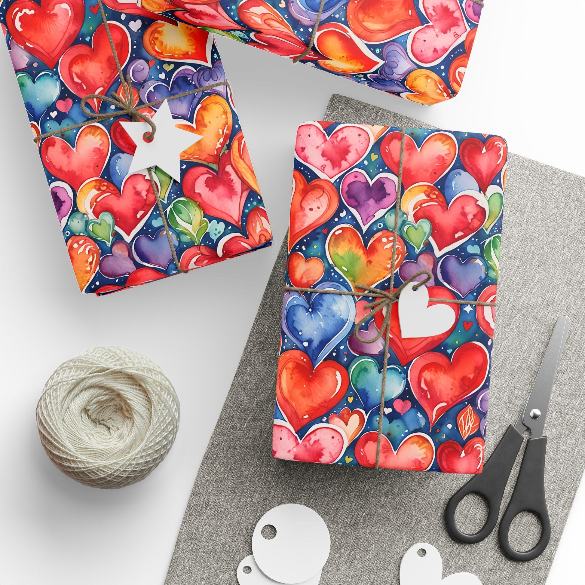 Vibrant Love Heart Gift Wrap