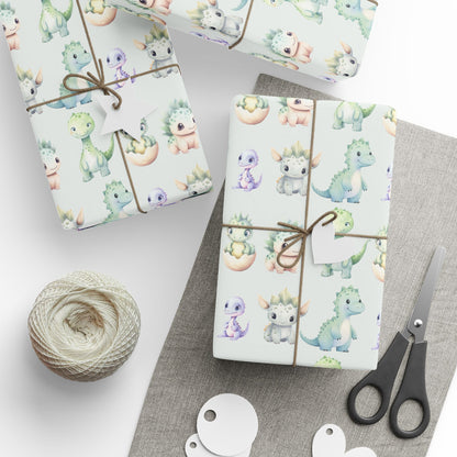 Cute Baby Dinosaurs on Light Green Background