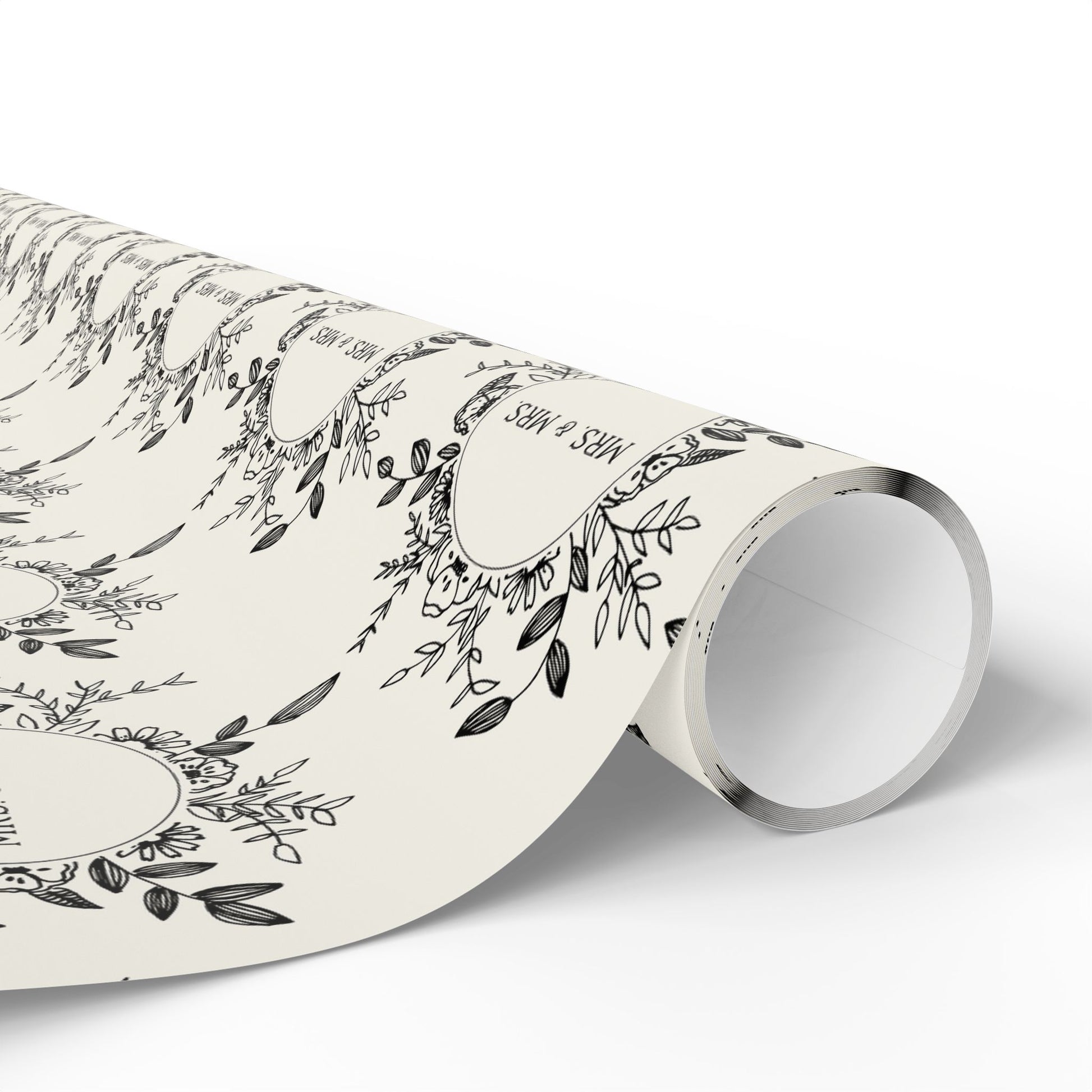 Mrs. & Mrs. Black and White Wrapping Paper Roll