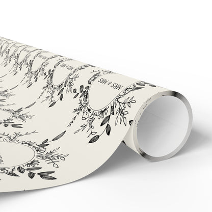 Mrs. & Mrs. Black and White Wrapping Paper Roll