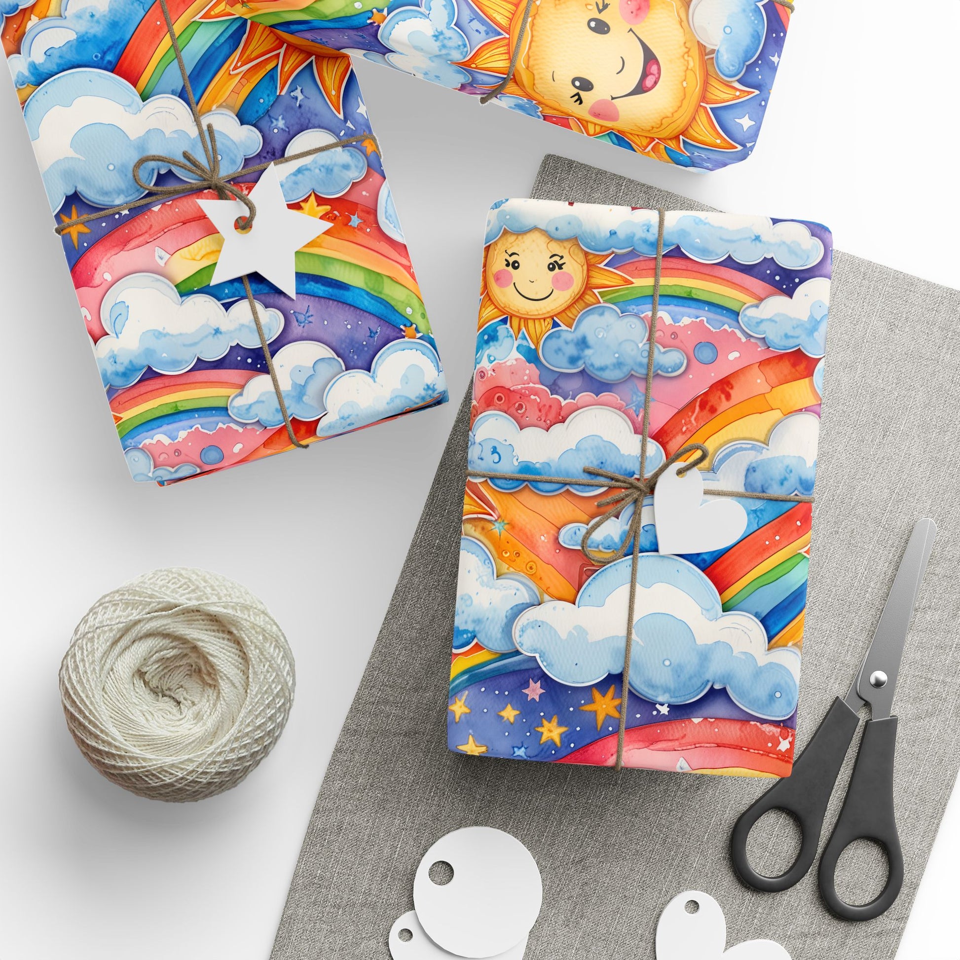 Whimsical Sun & Rainbow Wrapping Paper