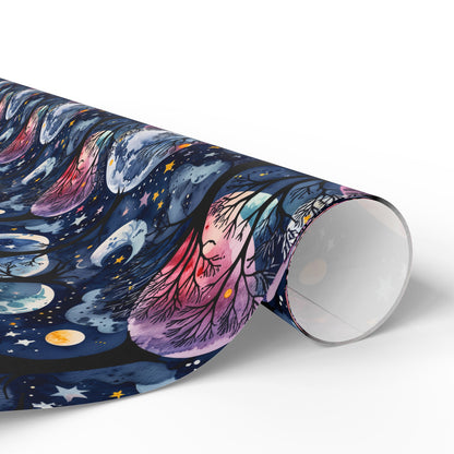 Starry Whimsy – Watercolor Galaxy Wrapping Paper