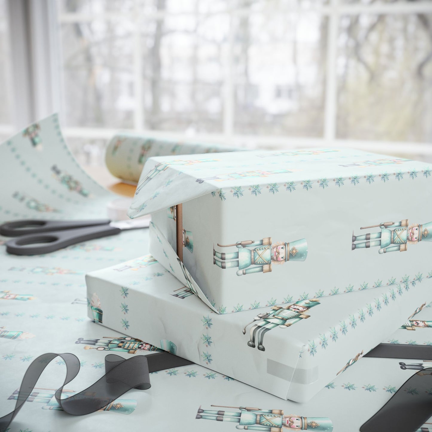 Frosted Regiment – Mint Nutcracker Wrapping Paper
