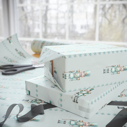 Frosted Regiment – Mint Nutcracker Wrapping Paper