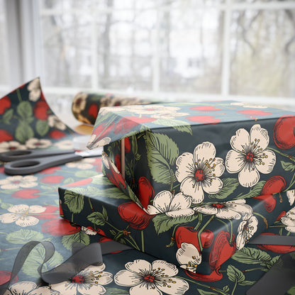 Retro Cherry Blossom Wrapping Paper
