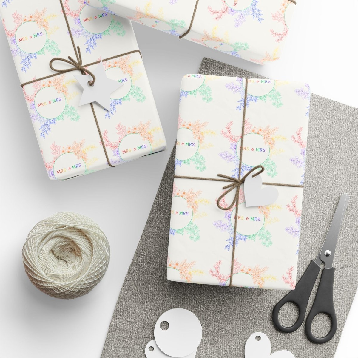 Rainbow Mrs. & Mrs. Gift Paper