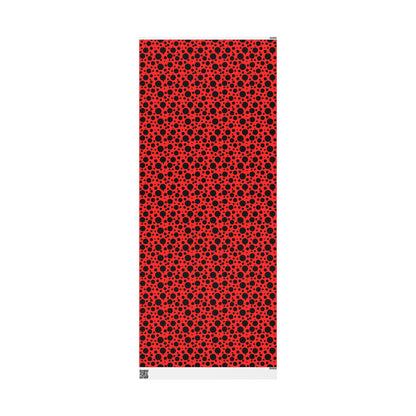 Dot Drama – Retro Red & Black Polka Dot Wrapping Paper