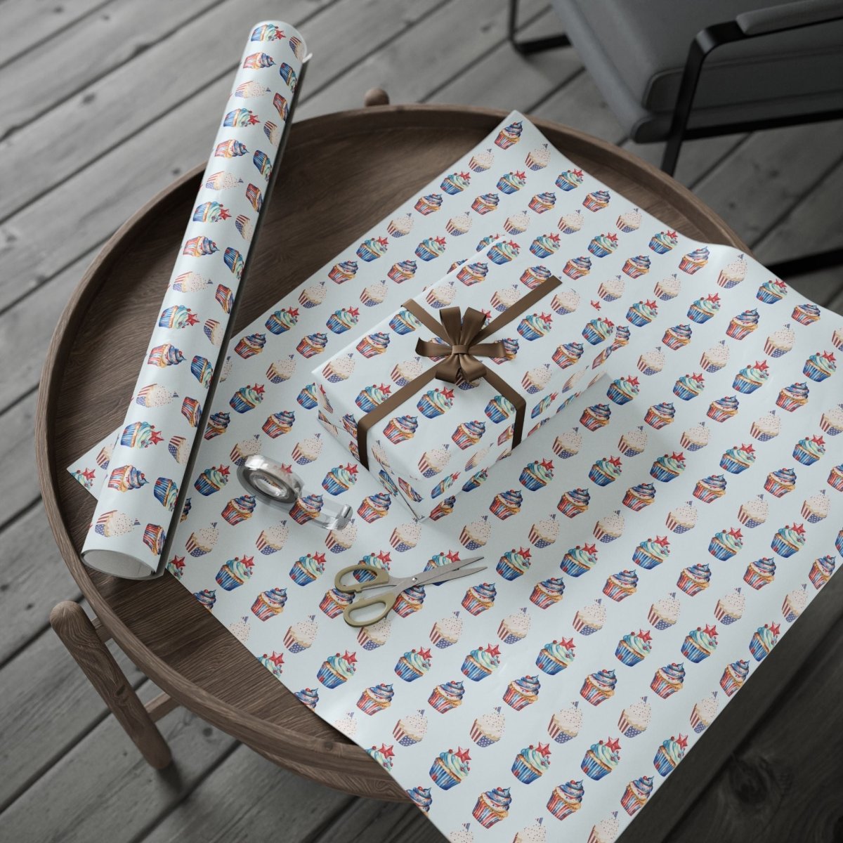 Festive 4th of July Cupcake Wrapping Paper